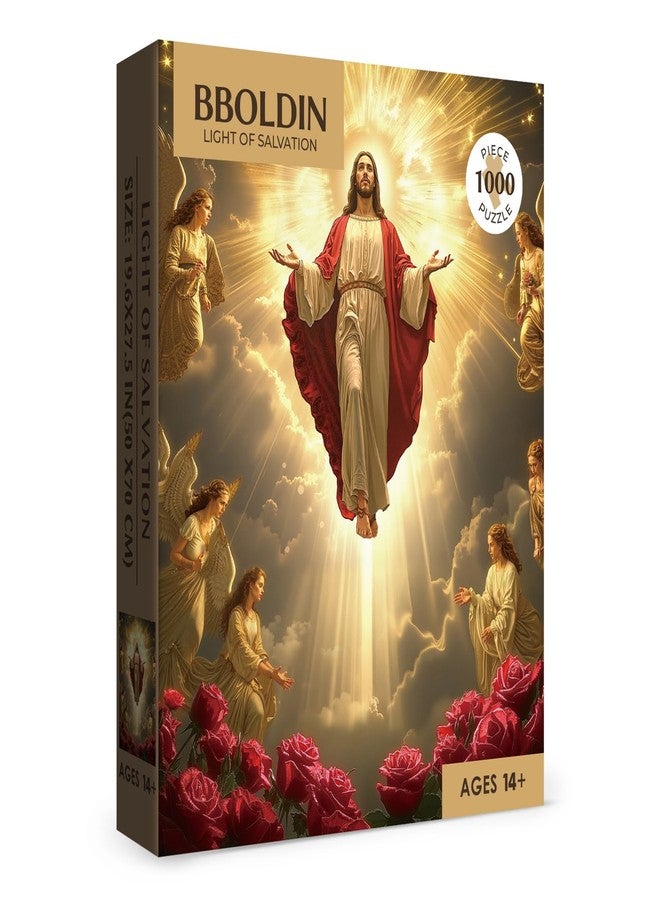 BBOLDIN Christian Jesus Inspirational Puzzle 1000 Pieces for Adults, Religious Angel Rose Catholic Jigsaw Puzzle, God Easter Flower Puzzles - Image 2